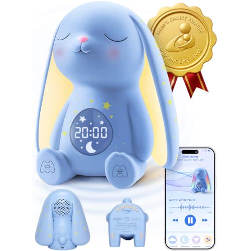 2025 Mom's Choice Awards | White Noise Sound Machine Baby  AI Cry Detection, 100 Soothing Sounds, App Control, Night Light, Sleep Trainer, Sound Machine for Sleep, Newborn Essentials, Alarm Clock
