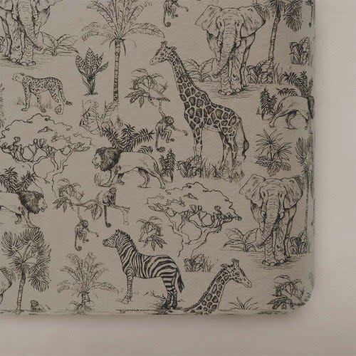 Oilo Fable Crib Sheet- Vintage Safari Organic Jersey – Bambi Baby