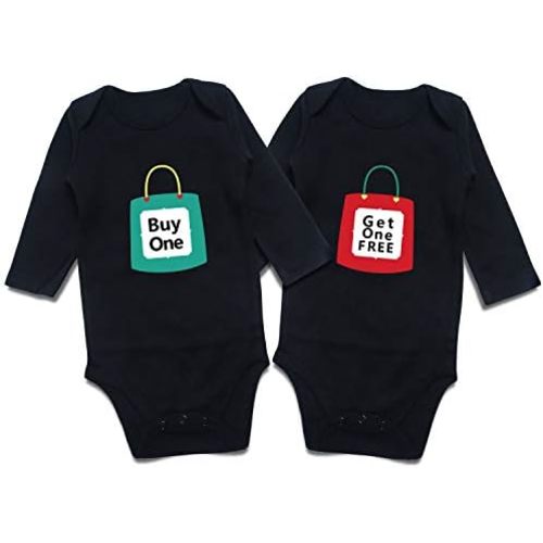 DEFAHN Funny Twins Baby Bodysuits Boys Girls Rompers 2 Pack Twin Matching Clothes Outfits for Newborn Infant