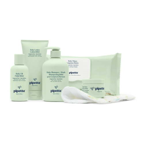 Pipette 6-Pc Baby Essentials Kit (Shampoo & Wash, Lotion, Oil, Balm, Wipes, & Wash Cloth)