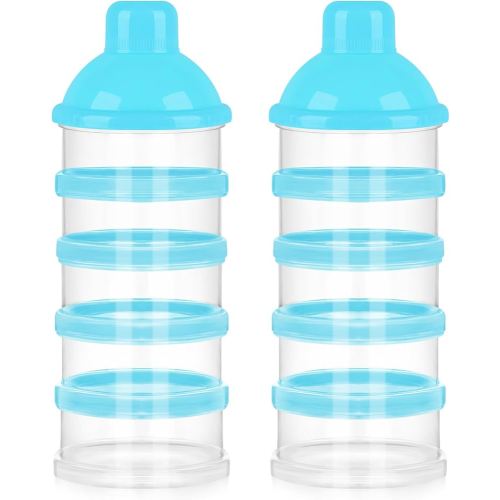 Accmor Formula Dispenser On The Go, 5 Compartments Stackable Formula Container for Travel, Baby Milk Powder Kids Snack Container, BPA Free