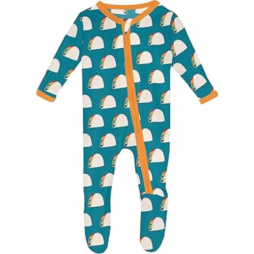 KicKee Baby Footie with 2 Way Zipper, Vicose from Bamboo Boy or Girl Baby Clothes From Our Family Fun Collection