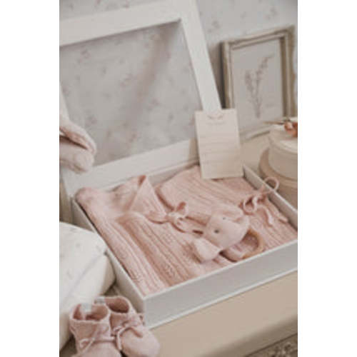 Pale Pink Organic Cotton Pointelle Layette 3 Pc Gift Set