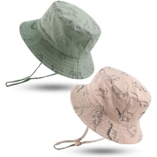 JANGANNSA Dinosaur Baby Boys Sun Hat Cotton Toddler Girls Bucket Hats Summer Sun Protect Cap for Kids