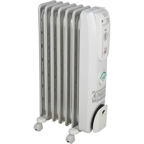 De'Longhi Oil filled Radiator Heater, 1500W Electric Space Heater for indoor use, portable room heater, Energy Saving, full room like office and bedroom with safety features, EW7707CM
