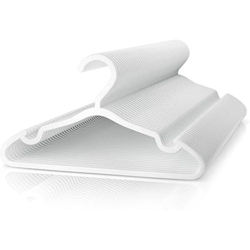 Plastic Kids Hangers - 50 Pack Non-Slip Baby Clothes Hangers for Closet, Toddler & Newborn Clothing Pants, Skirts, Coats (White)