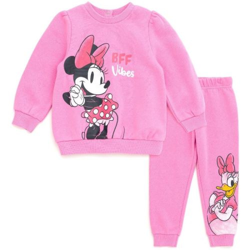 Disney Daisy Duck Minnie Mouse Christmas Toddler Girls Fleece Sweatshirt And Jogger Pants Outfit Set Baby Pink 2t