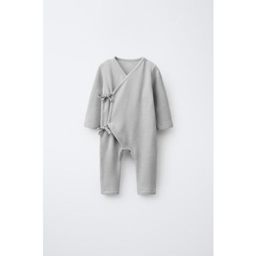 LONG SOFT TOUCH JUMPSUIT WITH TIES - Light gray | ZARA United States