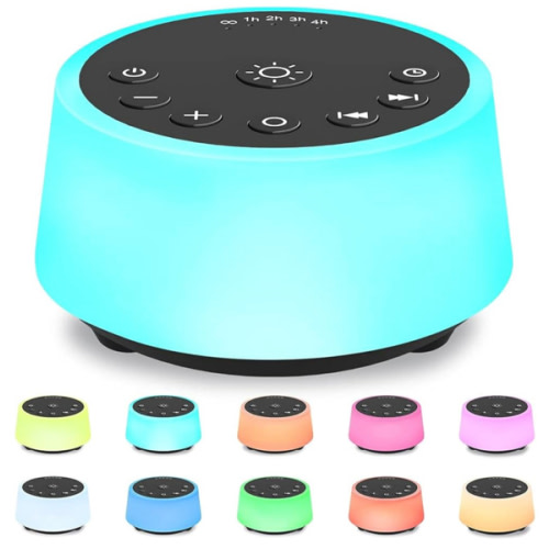 Color Noise Sound Machines with 10 Colors Night Light 25 Soothing Sounds and Sleep White Noise Machine 32 Volume Levels 5 Timers Adjustable Brightness Memory Function for Adults Kids Baby
