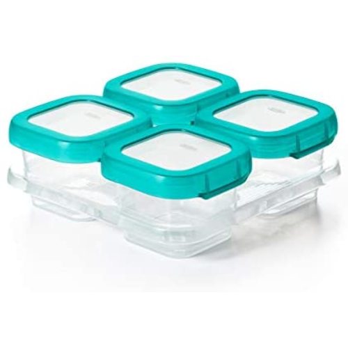 OXO Tot Baby Blocks Freezer Storage Containers Teal (4 Oz)