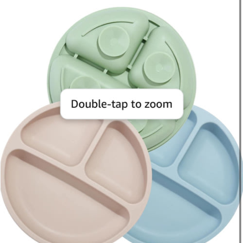 Amazon.com: PandaEar Divided Unbreakable Silicone Baby and Toddler Plates - 3 Pack - Non-Slip - Dishwasher and Microwave Safe - Silicone (Blue Green Brown) : Baby