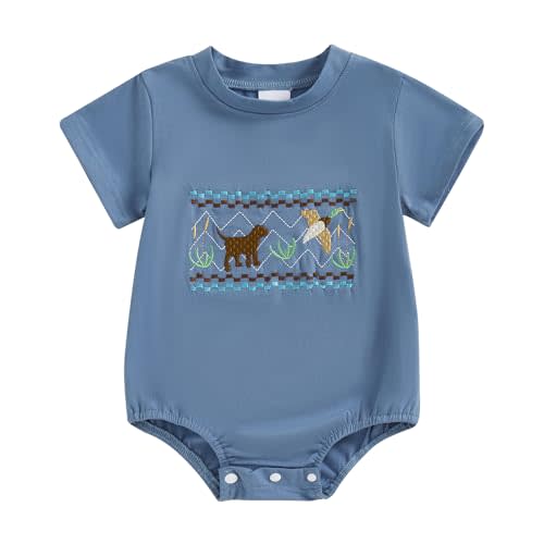 Bagilaanoe Newborn Baby Boy Summer Romper Short Sleeve Bodysuit Plaid Mallard Duck Jumpsuits Summer Clothes