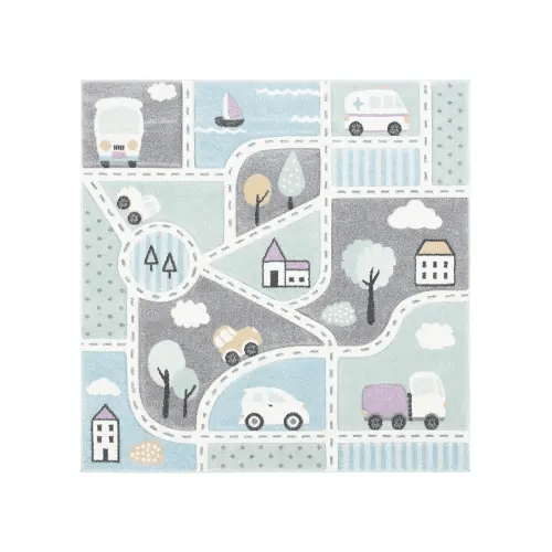 Carousel Cars Kids Area Rug