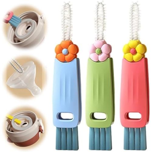 3 in 1 Cup Lid Cleaning Brush, 2024 Multifunctional Crevice Portable Cup Lid Cleaning Brush for Bottle Gap Tight Spaces Cup (B-3 PCS)