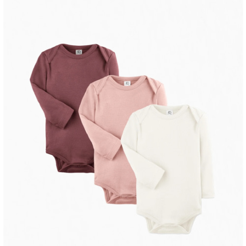 3-Pack Long Sleeve Bodysuit Bundle, 0-3 mo
