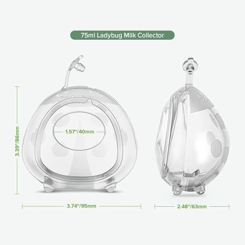 haakaa Ladybug Milk Collector Wearable Milk Collector Ladybug Breastmilk Collector Breastfeeding Milk Catchers Breast Milk Savers 2.5oz/75ml 2 PCS
