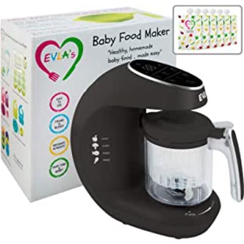 Baby Food Maker | Baby Food Processor Blender Grinder Steamer | Cooks & Blends Healthy Homemade Baby Food in Minutes | Self Cleans | Touch Screen Control | 6 Reusable Food Pouches : Baby