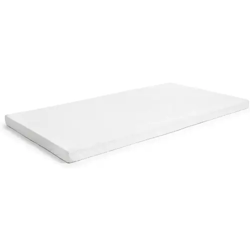 Milliard 2-Inch Ventilated Memory Foam Crib and Toddler Bed Mattress Topper with Removable Waterproof 65-Percent Cotton Non-Slip Cover - 52" x 27" x 2" White