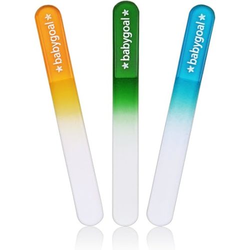 Babygoal Baby Nail Files 3 Pack,Newborn Nail Files with a Pouch,Genuine Czech Float Glass, Gift for Newborns,Toddlers,Infant, Babies &Young Children 3NF02