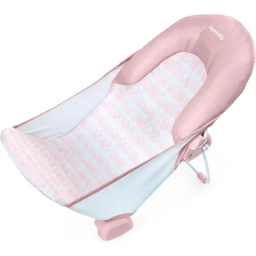 Summer Infant by Ingenuity Foldaway 2-Position Bather, 2-Position Adjustable Support Baby Bath seat for Sink or Bathtub, Ages 0-6 Months, up to 20 pounds, Pink