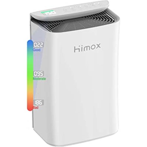 HIMOX Air Purifiers for Home Living Room 1500 sq ft, H13 True HEPA Filter Auto Sensors and Digital Display Air Cleaner for Allergies Pets Dust Pollen Mold Smoke Odor Eliminators for bedroom, M11