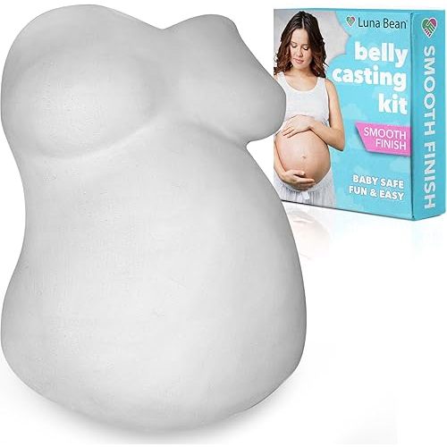Luna Bean Deluxe Belly Casting Kit, Easy Pregnancy Belly Cast with Smooth Finish - Gifts for Expecting Mom, Baby Nursery Décor Keepsake, Pregnant Mom to Be Gift, Pregnancy Must Haves