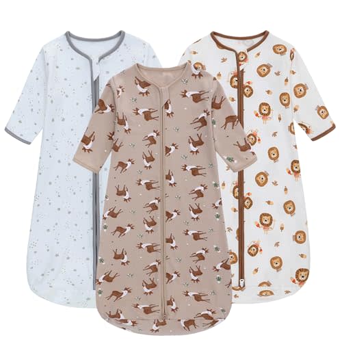Long Sleeve Sleep Sack, 100% Cotton Baby Sleeping Bag 0-18 Months Baby Wearable Blanket Super Soft Toddler Kids Sleeping Sack