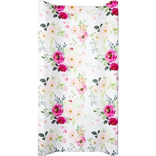 Flower Changing Pad Cover Diaper Changing Mat Cover Sheets for Newborn Girls Soft Breathable Nursery Changing Table Sheets Floral