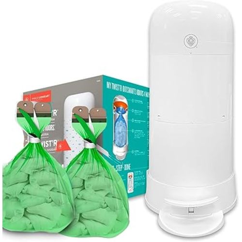 Prince Lionheart My Twist’R Diaper Pail with Refill Bags Included - Hands Free Patented Design Completely Eliminates Odors - Easy to Use, Customize to Match Nursery