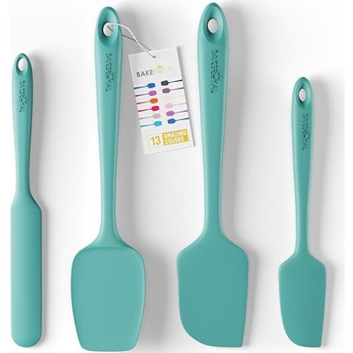 Silicone Spatula Set - 4-Piece Rubber Spatulas Silicone Heat Resistant 600°F for Everyday Task - Seamless Design Kitchen Spatulas for Nonstick Cookware - Silicone Kitchen Utensils Sets
