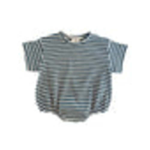 Steel Blue Stripe / Organic Ribbed T-Shirt Bubble – SpearmintLOVE