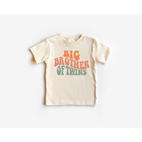 Big Brother of Twins Shirt, Retro Big Brother T-Shirt, Brother Natural Kids Gift, Big Bro Toddler Shirt