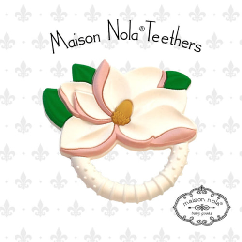 Pink Magnolia Silicone Teether - ZukaBaby