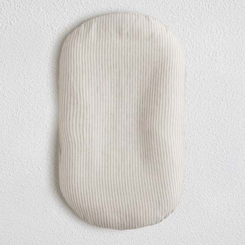 Newborn Baby Lounger + Linen Cover (Natural Stripe)