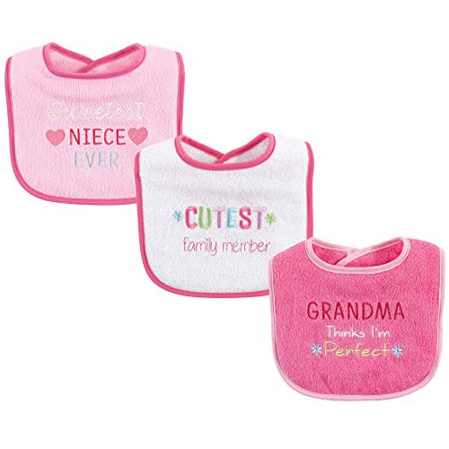 Luvable Friends Unisex Baby Cotton Terry Drooler Bibs with Fiber Filling