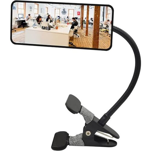 Ampper Acrylic Clip On Security Mirror, Flexible Convex Cubicle Mirror for Personal Safety and Security Desk Rear View Monitors or Anywhere (6.69" x 2.95", Rectangle)
