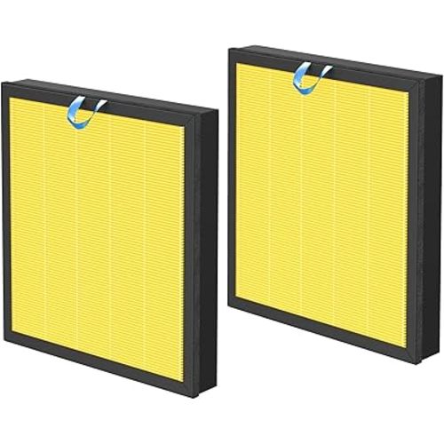 2 Pack Vital 100S Pet Care Replacement Filter for LEVOIT Vital 100S and Vital 100S-P Air Purifier, 3-In-1 Filter, Efficiency Activated Carbon for Pets, Dust, Pollen, Vital 100S-RF-PA, Yellow