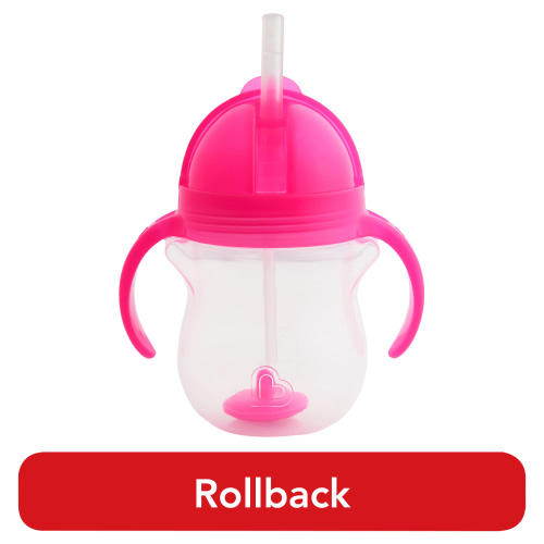 Munchkin® Any Angle™ Weighted Flexi-Straw Trainer Sippy Cup with Click Lock™ Lid, 7 oz, Pink, Unisex