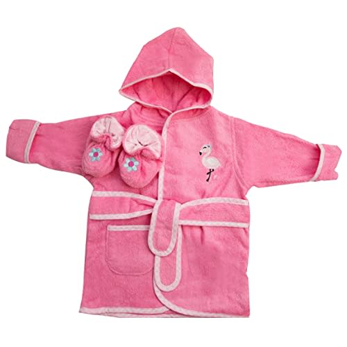 Spasilk Hooded Bathrobe with Ears for Newborns, 1 3D Soft Cotton Terry Bathrobe, Baby Essentials, Baby Shower Gifts, One Size