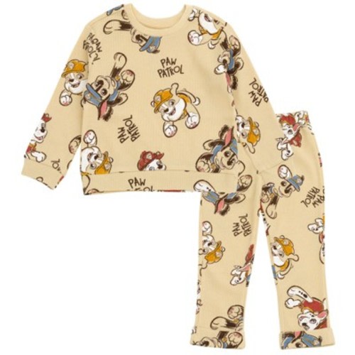 PAW Patrol Newborn Baby Boys Waffle Knit Pullover Sweatshirt and Jogger Pants Outfit Set Tan 0-3 Months