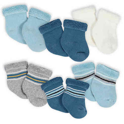 Gerber® Size 0-3M 6-Pack Terry Socks in Grey/Ivory