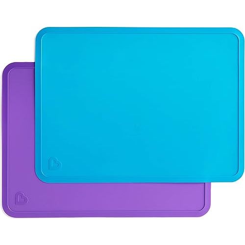Munchkin® Spotless™ Silicone Placemats for Kids, 2 Pack, Blue/Purple