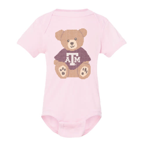 Infant Teddy Bear Onesie - Baby Pink - The Warehouse at C.C. Creations