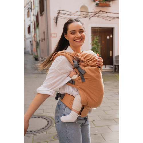 Boba X Linen Baby Carrier in Rye Brown