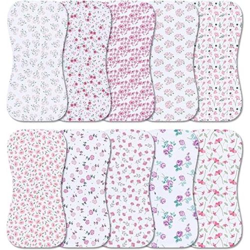 10-Pack Burp Cloths for Baby Boys and Girls - Organic Baby Burp Cloth,Baby Washcloths, Burp Rags, Large Neutral Burp Clothes for Newborn