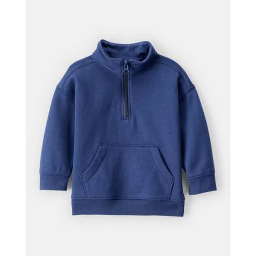 Baby Boy Solid Fleece Quarter Zip Sweatshirt - Navy - Carter's | Carter's