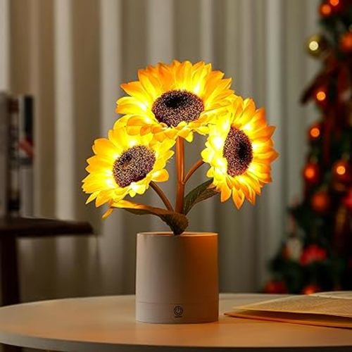 Sunflower LED Lamp for Women, Mother's Day Ideal for Bedroom Decor Sunflower Gifts for Mom Grandma Teacher Aunt Girlfriends Coworker Friend Wife Mothers Anniversary Birthday Christmas