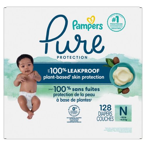 Pampers Pure Protection Diapers Pack - Size 0 - 128ct