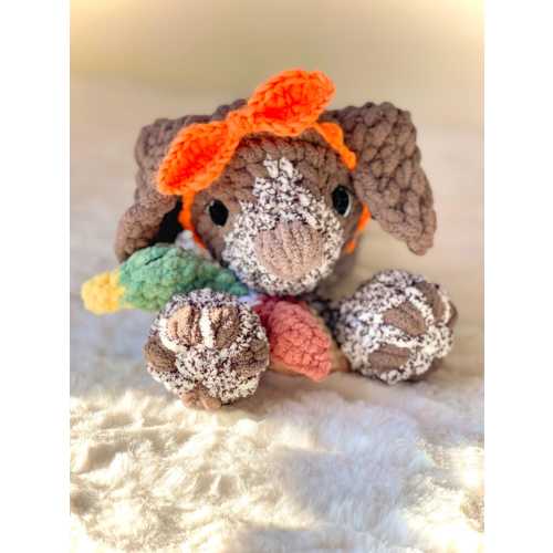 MADE to ORDER | Crochet GSP Dog Lovey Snuggler | Blaze Orange Headband | German Shorthair Pointer with Mallard Duck Accessory | Crochet