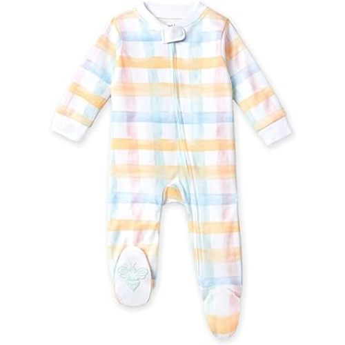 Burt's Bees Baby Baby Girls' Sleep and Play Pajamas, 100% Organic Cotton One-Piece Romper Jumpsuit Zip Front Pjs